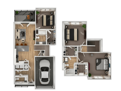 Floor plan for 3 beds, 2 baths, 1891 sqft
